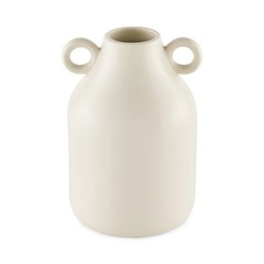 Handcrafted Ceramic Vase Tapered Shape with Round Handles for Flowers