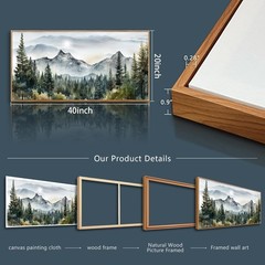 Wood Framed Wall Art For Living Room Large Wall Decor For Office Bedroom Pict…