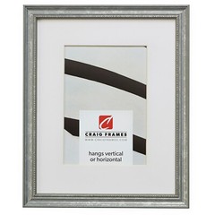 Craig Frames Stratton, .75″ Beaded Aged Silver Wood Picture Frame With a Mat