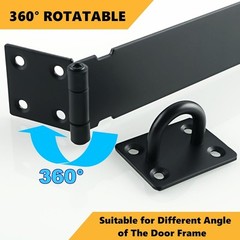 Alise Door Hasp Latch Lock,10 Inch SUS 304 Stainless Steel 10 Inch, Black