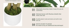 Olive Tree 5ft, Artificial Olive Tree with White Pot, Fake Tree with 1152 Dense