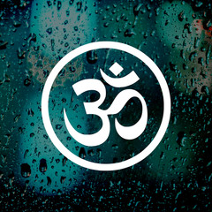 YOGA BUDDHIST OM SYMBOL Vinyl Decal Car Wall Laptop Sticker CHOOSE SIZE White