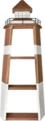 Wood Lighthouse Shelf Wall Decor, Wooden Shelves Nautical Ornament Decor