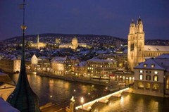 ZURICH SWITZERLAND AT NIGHT SKYLINE GLOSSY POSTER PICTURE PHOTO PRINT river 3463