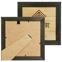Rustic Wooden Square Picture Frames 4×4 – Set of 2-100% Natural Solid Eco Woo…