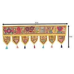 Indian Cotton Door Hanging Toran Vintage Patchwork Boho Embroidered Home Decor