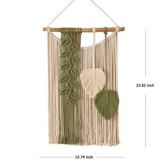Macrame Wall Hanging Leaves Large Chic Boho Home Decor Handmade Woven Tapestry