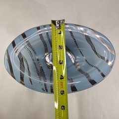 Mid Century Modern Frosted Gold Blue Swirl Glass Bowl Dish Decorative Accent