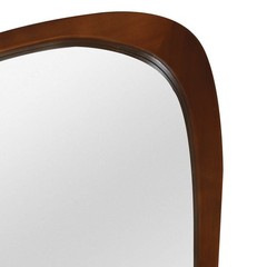 Morden Irregular Mirror With Frame, 24×36 in Solid Wood Frame Decorative Mirror