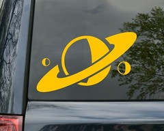 Planet Vinyl Decal – Saturn Moon Rings Outer Space NASA – Die Cut Sticker