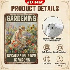 Personalized Funny Gardening Sign • Rustic Farmhouse Wall Decor • Vintage Flower
