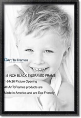 ArtToFrames Picture Frame Custom 1.5″ Black Engraved Wood 4055 Small