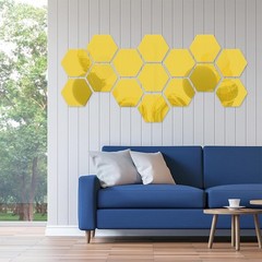 DIY Hexagonal Mirror Wall Panels Set 32 Pieces for Home Decorative Use