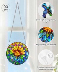 Acrylic Jigsaw Puzzle Suncatcher – Spectrum Bloom Mandala, DIY Suncatcher Kits