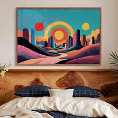 Colorful Desert Wall Art Modern Southwest Print Boho Decor Abstract Western Art