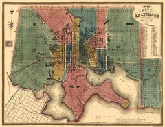 Historic City Map – Baltimore Maryland – Lucas 1836 – Vintage Wall Art