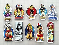 Hook-Ups Inspired 60 Piece Sticker Pack SET 1 Reproduction skate worldindustries