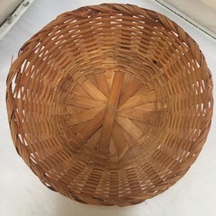 Woven Bamboo Basket Home Decor 9in Brown Round Farmhouse Style Cottagecore