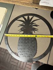 Metal Wall Art – Round Pineapple Laser-cut from HRPO Steel