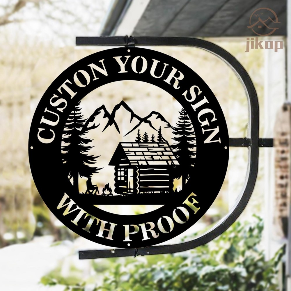 Custom Logo Metal Sign Personalized Laser Cut Unique Shape Business Wall Art