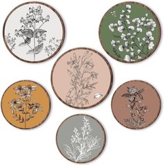 Boho Plant Wall Art Decor Wooden Wall Hanging Farmhouse Rustic Bohemian Bedroom