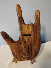 Large Wood Carved Hand Featuring I Love You Sign Tallest Point Is 12 In