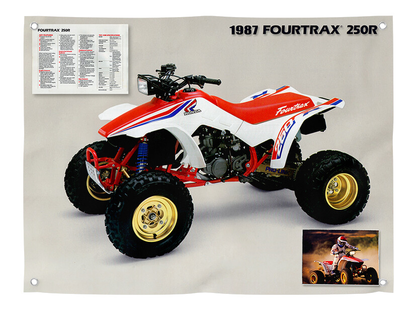 1987 HONDA FOURTRAX 250R TRX QUAD BANNER OEM FLYER AD