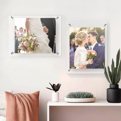 1 Pack Extra Large Frameless Floating Acrylic Frame Wall Mount Magnetic Acryl…