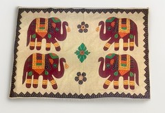 Vintage Elephant Wall Hanging Patchwork Tapestry Quilt Mirrors 57inx39in Boho