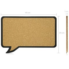 Cork Board Bulletin Board – Rectangular Speech Bubble Design 11 x 17 in,