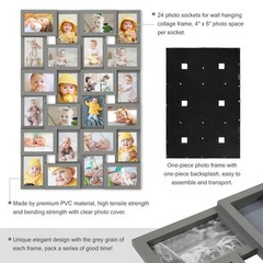 Grey 24-Opening 4×6 Collage Frame for Family Photos & Wall Decor