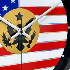 American Flag Reflective Laser Disc 15″ Wall Clock Custom Made