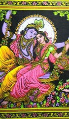 Hindu God Lord Krishna Sequence Art Poster Tapestry Yoga Wall Hanging Decor Home