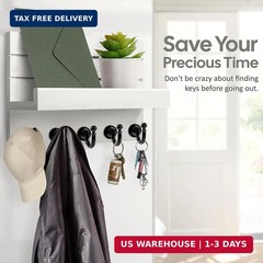 Key Holder for Wall Easy Installation Mail Organizer Wall Mount Hanging Key Rack