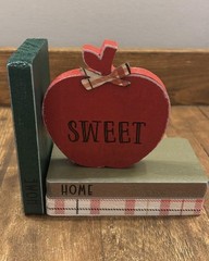 Home Sweet Home Apple Rustic Mini Wooden Bookstack