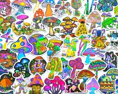 50 pcs «Trippy Mushroom» Sticker Pack 420 Get High Psychedelic Nature Decals