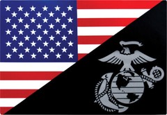 USMC Eagle, Globe and Anchor Flag Decal Adhesive Sticker USA American Outdoor