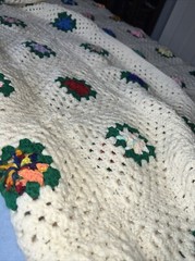 Absolutely STUNNING Handmade “3D” Multicolored Throw Blanket. Approx 63 X 66.