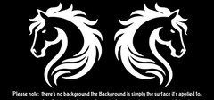 Horse Design Two Pack of 5″ White or Black Vinyl Decals Windows Car Truck Laptop