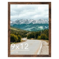 Deep Brown 9×12 Wood Picture Frame for Wall or Tabletop, Horizontal/Vertical
