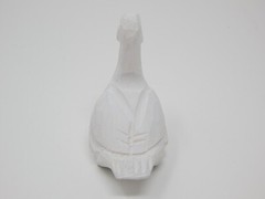 White Goose Figure Miniature Duck Statue Sculpture Wood Decor Garden Topper