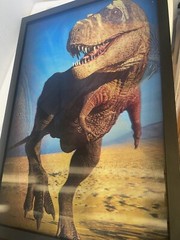 DINOSAUR 3D LENTICULAR HOLOGRAM POSTER 20in X 13in Framed JURASSIC Wall Art