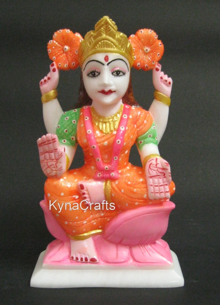 Marble Maa Lakshmi ji Statue for Spiritual Decor 9″ Indian Marble Goddess Figure