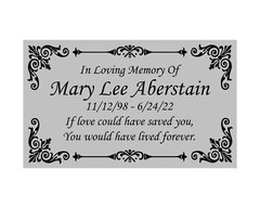 Memorial Plaque In Multiple Colors With Personalization – 8″ x 3″