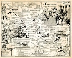 Pictorial Louisiana Civil War Period Map Wall Art Poster Print Decor Artwork