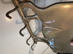 Solid Brass 9” Wall Mounted Pig Key Holder Rack Farmhouse Rustic Entryway Decor