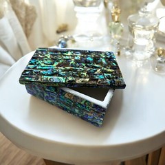 Rectangle Abalone Shell Stone Handmade Modern Traditional Jewelry Storage Box
