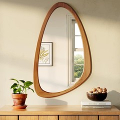 Asymmetrical Wall Mirror, 19×30 Inch Irregular Wall Mirror, Mid Century Moder…