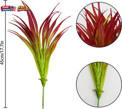 6 Pcs Artificial Grass Fake Plants 17.3″ UV Resistant Outdoor Greenery for Patio