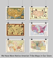 Native American Indian Tribes Map History Poster Territory Tribal Spirit Nation
